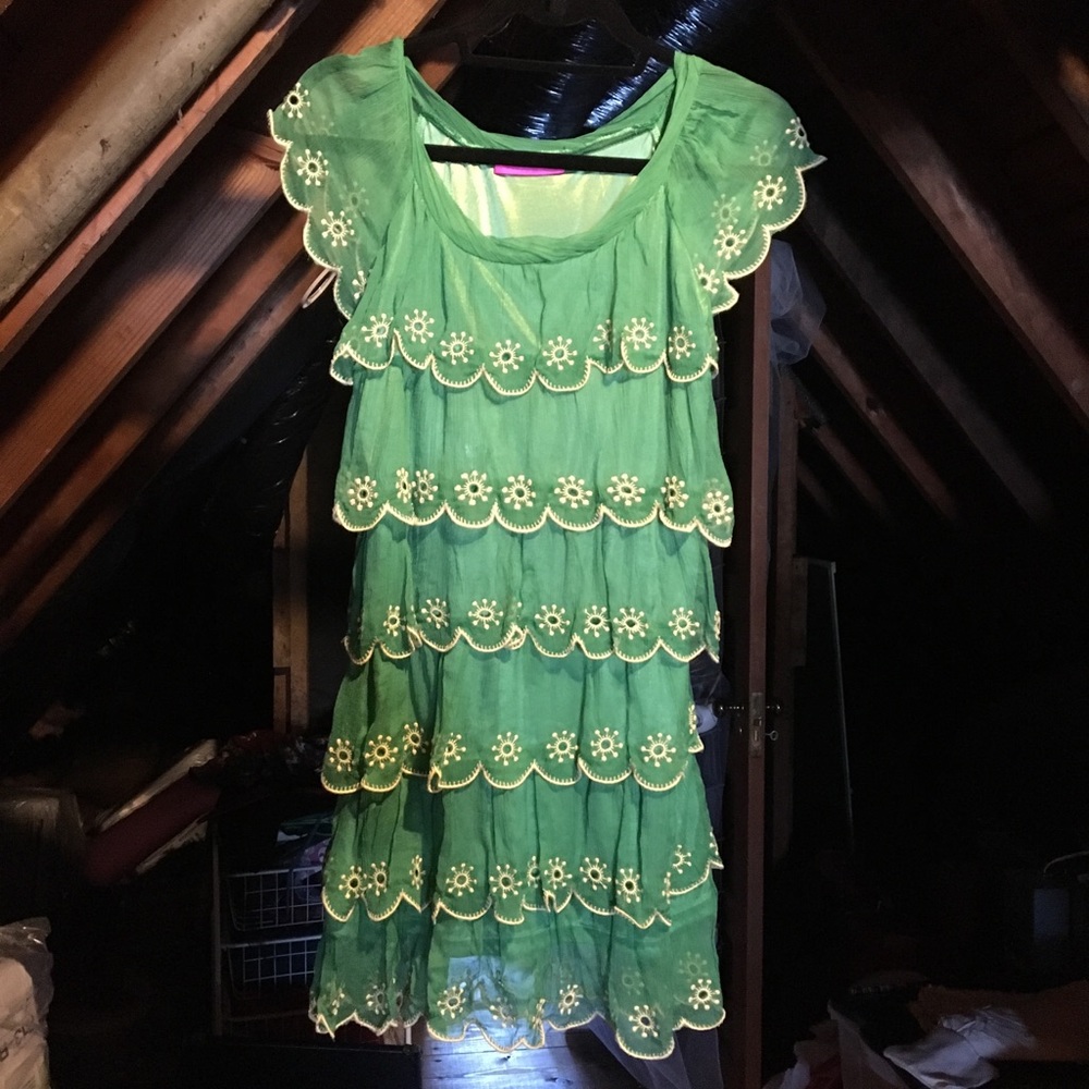 Kelly Green 100% Silk Narcisa Lang Dress